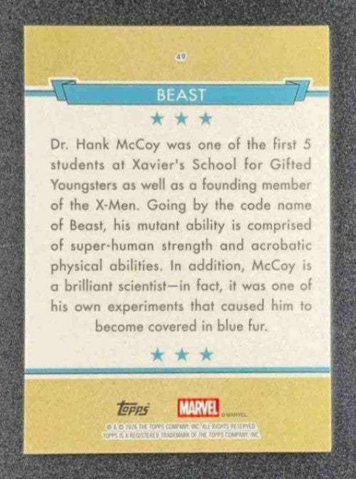 BEAST 2026 TOPPS BROOKLYN COLLECTION MARVEL CAPTAIN AMERICA #49