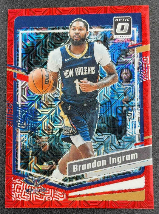 BRANDON INGRAM 2023-24 PANINI DONRUSS OPTIC #7 CHOICE RED PRIZM 15/88 PELICANS
