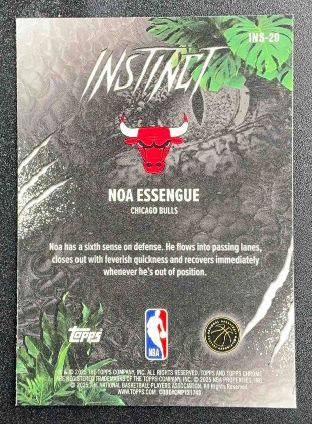 NOA ESSENGUE 2025-26 TOPPS CHROME #INS-20 INSTINCT RC BULLS