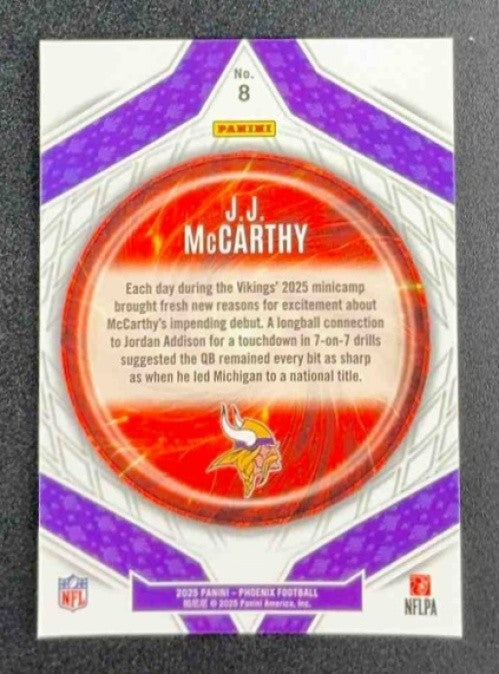 J.J. MCCARTHY 2025 PANINI PHOENIX #8 PARAGON VIKINGS