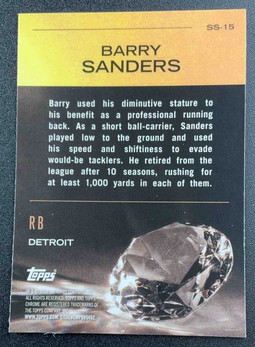 BARRY SANDERS 2024 TOPPS CHROME #SS-15 SUNDAY SWAG LIONS