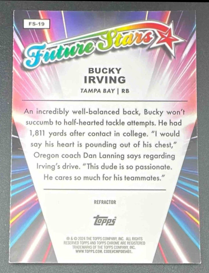 BUCKY IRVING 2024 TOPPS CHROME #FS-19 FUTURE STARS RC BUCCANEERS