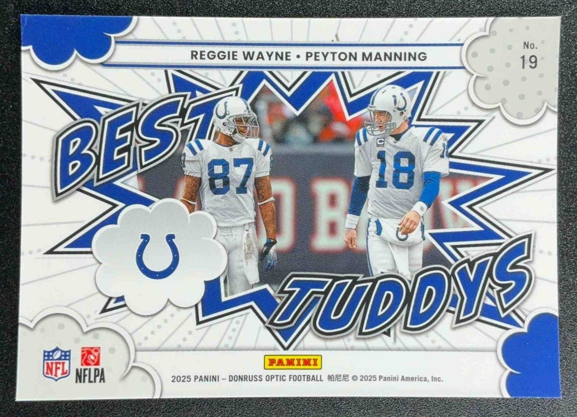 PEYTON MANNING REGGIE WAYNE 2025 PANINI DONRUSS OPTIC #19 BEST TUDDYS COLTS