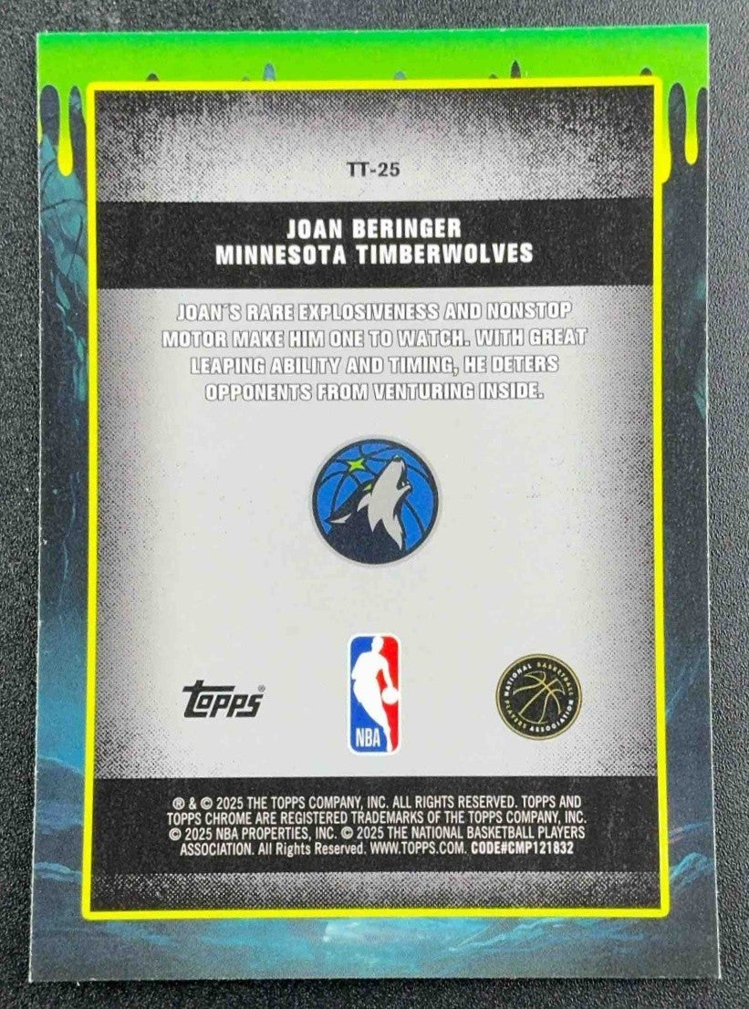 JOAN BERINGER 2025-26 TOPPS CHROME #TT-25 TALL TALES RC TIMBERWOLVES