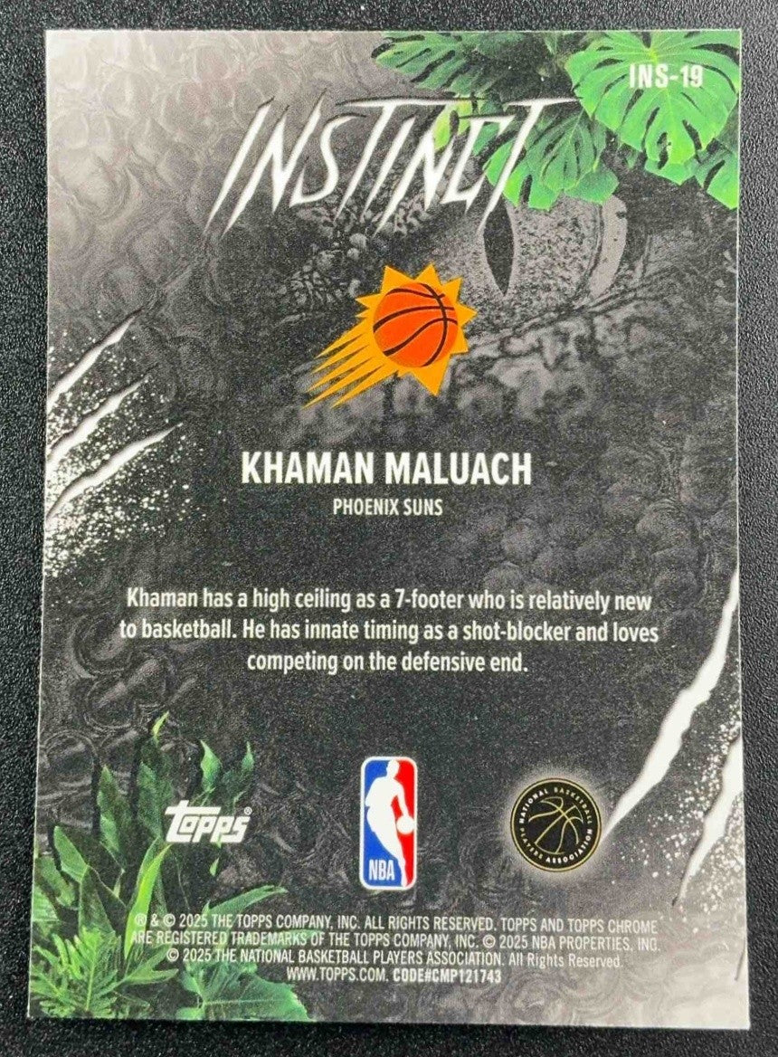 KHAMAN MALUACH 2025-26 TOPPS CHROME #INS-19 INSTINCT RC SUNS