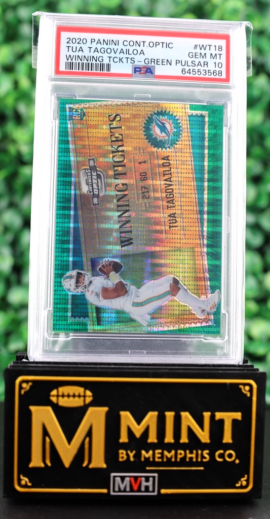 TUA TAGOVAILOA 2020 PANINI CONTENDERS OPTIC WINNING TICKETS RC /27 PSA 10 SSP