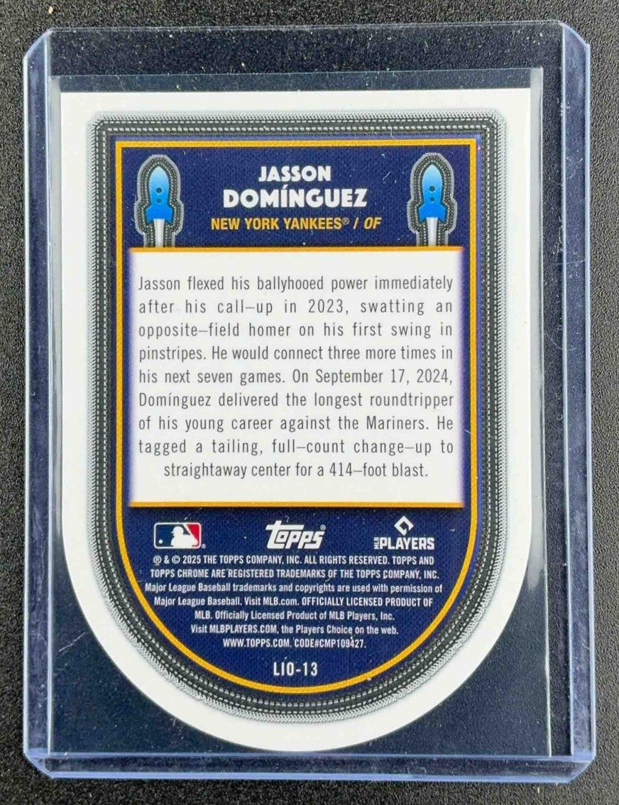 2025 TOPPS COSMIC CHROME JASSON DOMINGUEZ LAUNCHED INTO ORBIT GOLD REFRACTOR /50