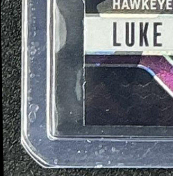 LUKE LACHEY 2025 PANINI PRIZM DRAFT PICKS #39 PURPLE ICE 107/199 RC HAWKEYES