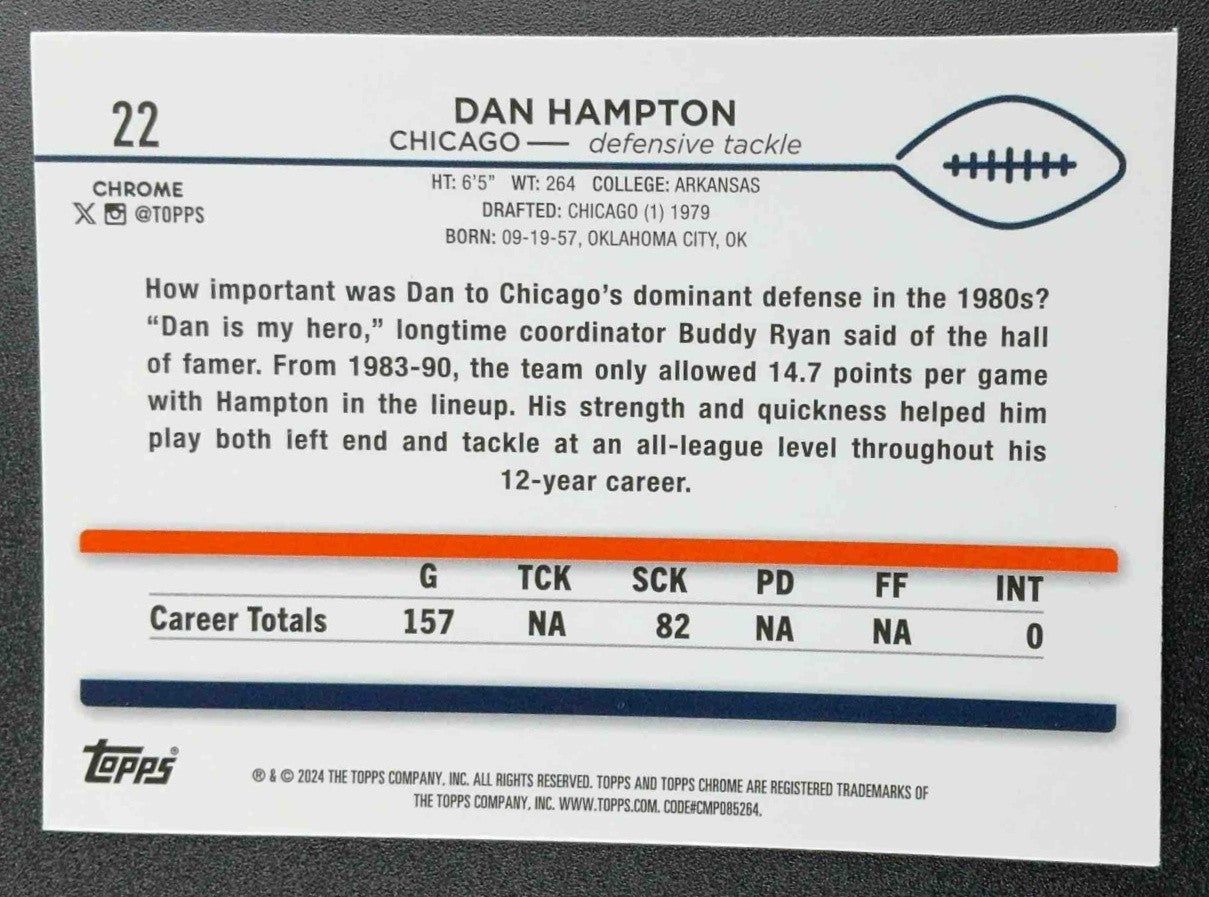 DAN HAMPTON 2024 TOPPS CHROME #22 PRISM REFRACTOR BEARS