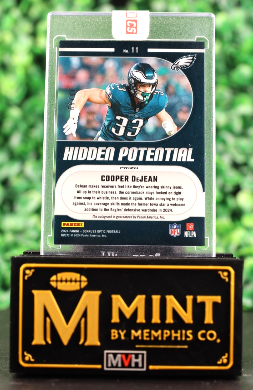 COOPER DEJEAN  2024 PANINI OPTIC HIDDEN POTENTIAL AUTO RC /99 EAGLES