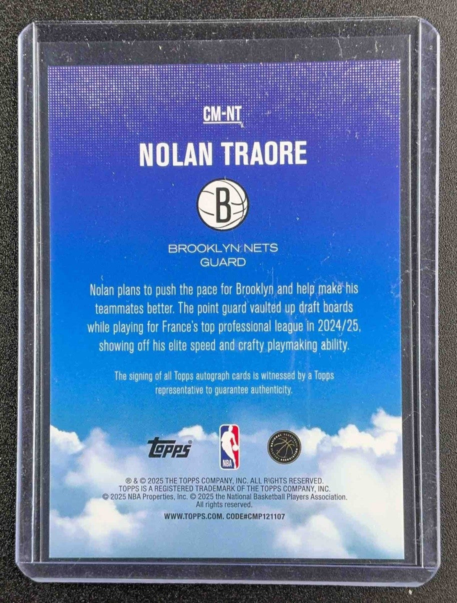 NOLAN TRAORE 2025-26 TOPPS #CM-NT CONTEMPORARY MARKS RC AUTO NETS