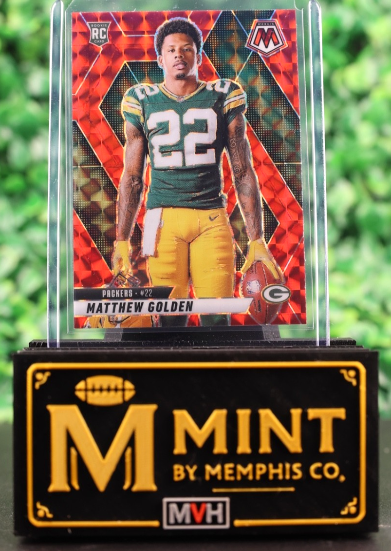 MATTHEW GOLDEN 2025 MOSAIC #285 RED PRIZM ROOKIE IMAGE VARIATION RC PACKERS