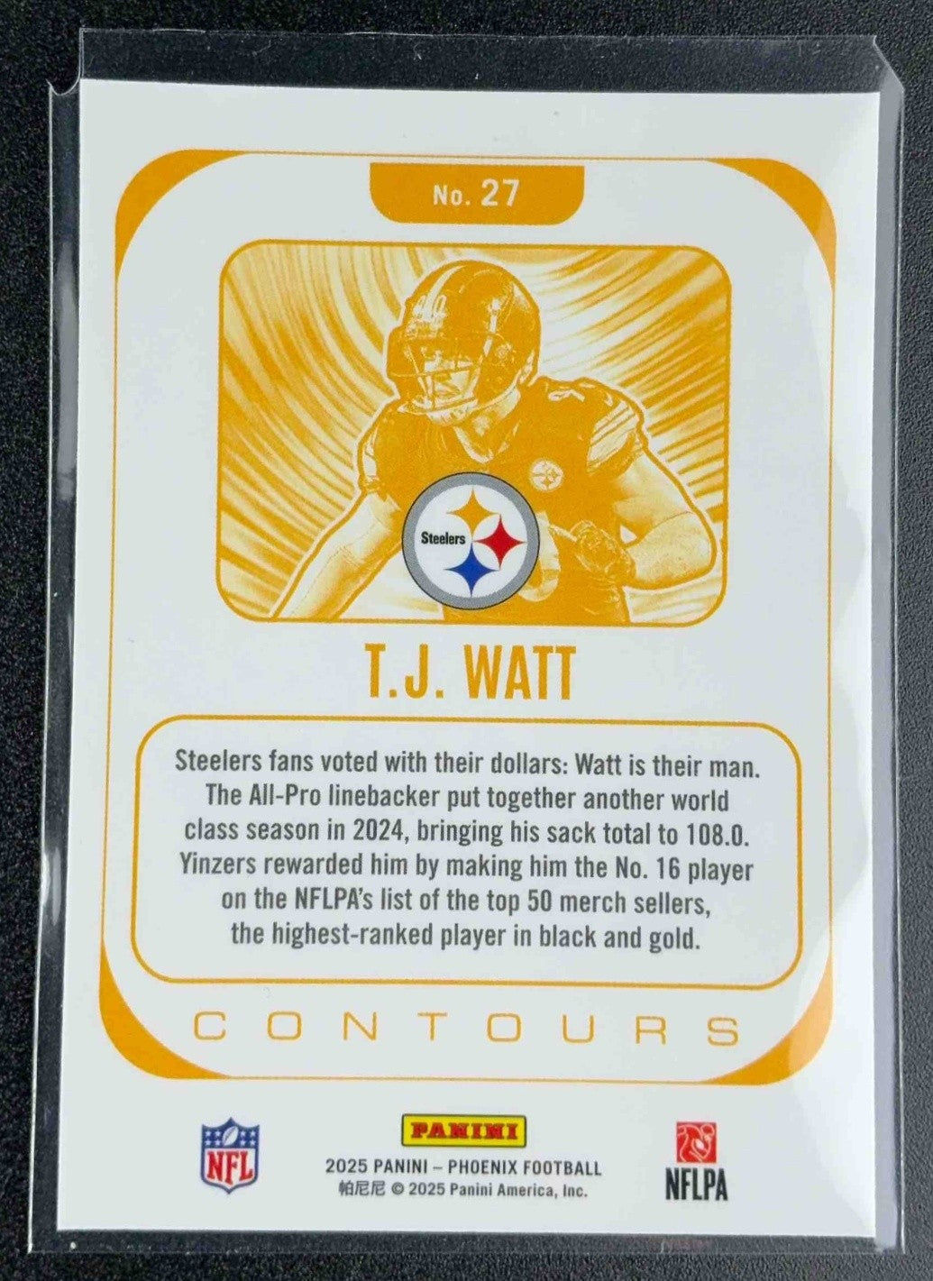 T.J. WATT 2025 PANINI PHOENIX #27 CONTOURS STEELERS