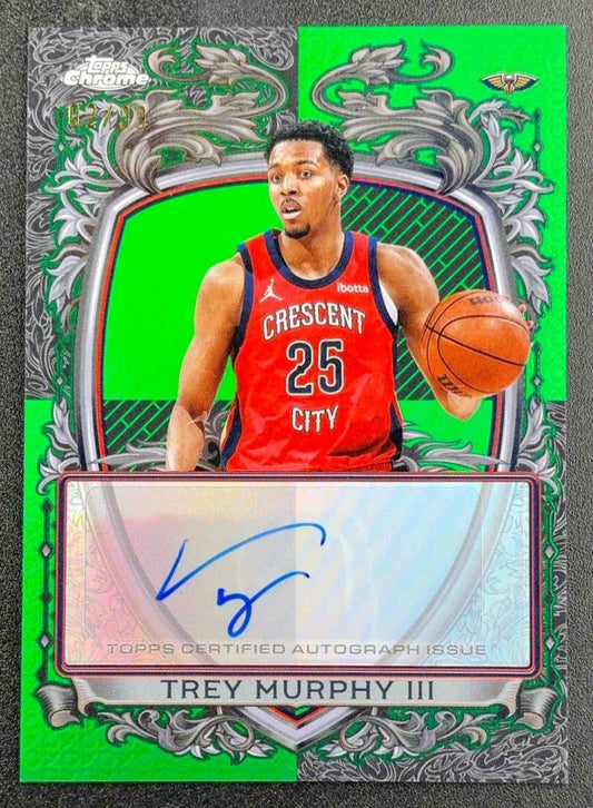 TREY MURPHY 2025 TOPPS CHROME III #SS-TM GREEN REFRACTOR /99 AUTO