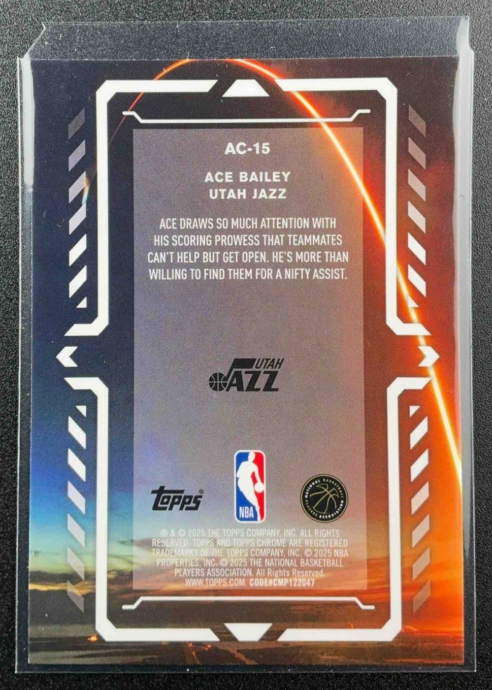 ACE BAILEY 2025-26 TOPPS CHROME #AC-15 ACTIVATORS RAYWAVE REFRACTOR RC JAZZ