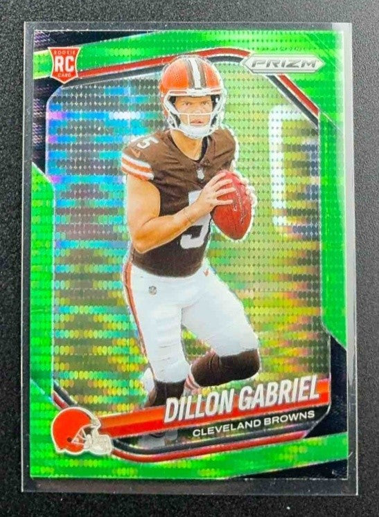 DILLON GABRIEL 2025 PANINI PRIZM #372 NEON GREEN PULSAR RC BROWNS