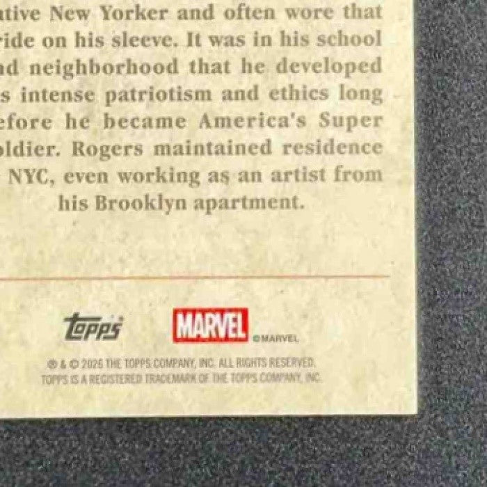 CAPTAIN AMERICA 2026 TOPPS BROOKLYN COLLECTION MARVEL #NYF-1 NEW YORK'S HEROES