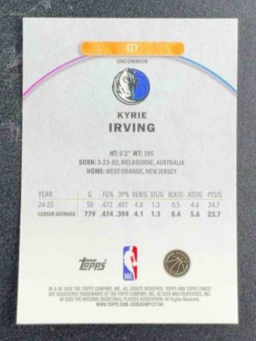 KYRIE IRVING 2025-26 TOPPS FINEST #171 UNCOMMON MAVERICKS