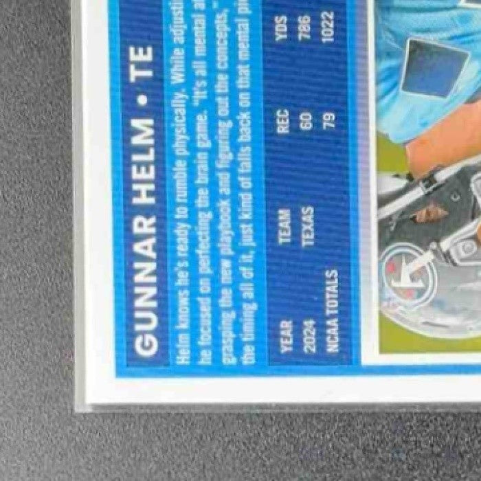 GUNNAR HELM 2025 PANINI DONRUSS OPTIC #294 RATED ROOKIE BLUE HYPER PRIZM TITANS