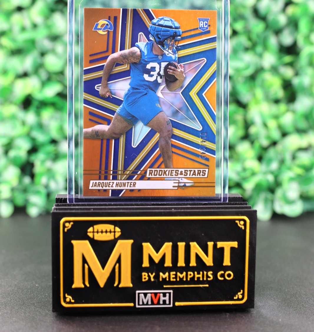 JARQUEZ HUNTER 2025 ROOKIES & STARS ORANGE RC /249 RAMS #136