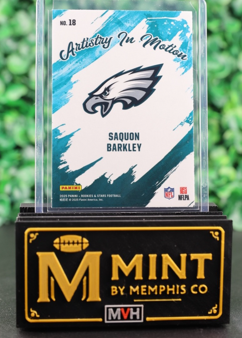 SAQUON BARKLEY 2025 PANINI ROOKIES & STARS - ARTISTRY IN MOTION #18 EAGLES