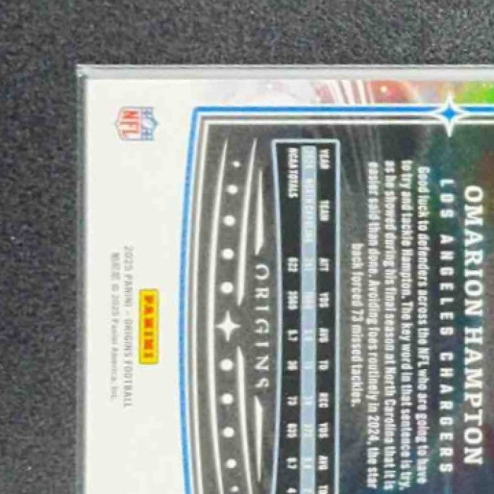 OMARION HAMPTON 2025 PANINI ORIGINS #134 ROOKIE RC CHARGERS