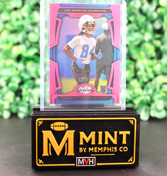 KEANDRE LAMBERT-SMITH 2025 PANINI CERTIFIED #186 MIRROR PINK /225 RC CHARGERS