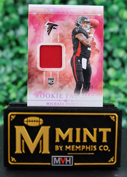 MICHAEL PENIX JR. 2024 ORIGINS ROOKIE PATCHES RED RC /99 Atlanta Falcons