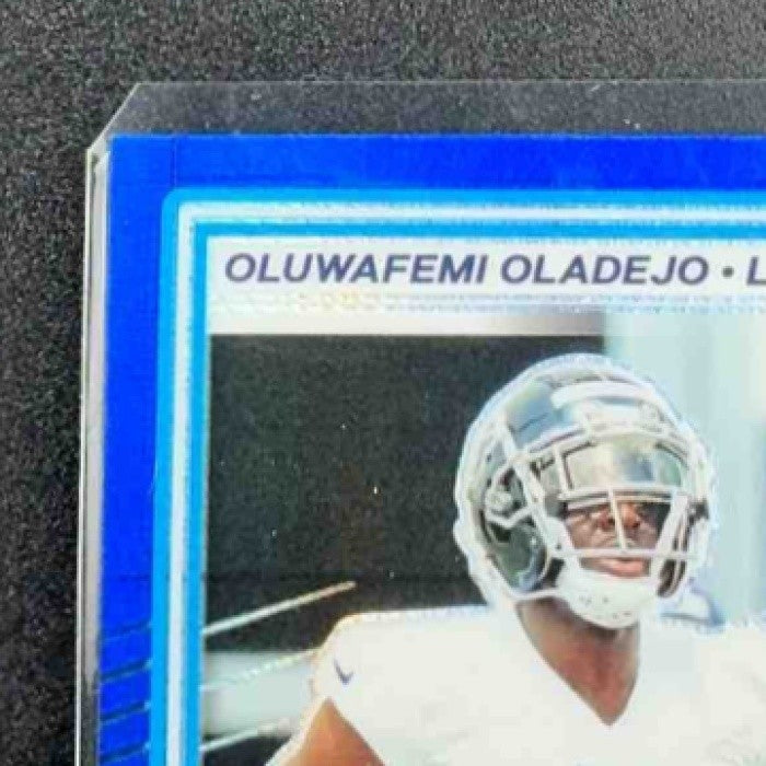 2025 Panini Donruss Optic Oluwafemi Oladejo #280 Rated Rookie Blue Hyper Prizm
