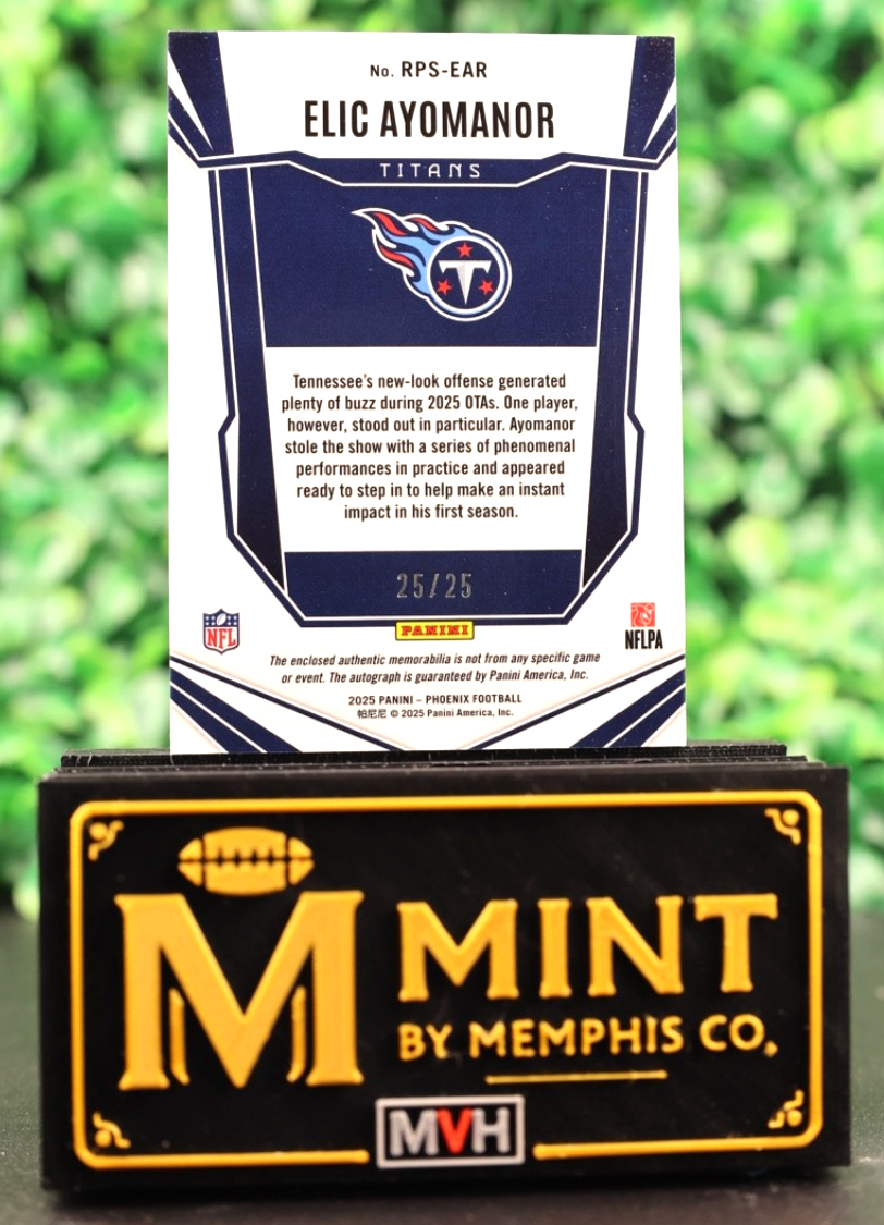 2025 Phoenix Elic Ayomanor Colorburst FOTL /25 Bookend Patch Auto Titans RPA SSP