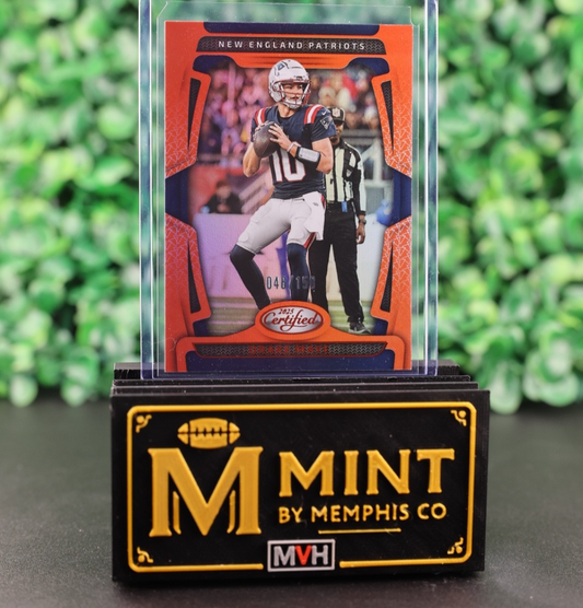 DRAKE MAYE 2025 PANINI CERTIFIED MIRROR ORANGE /150 PATRIOTS