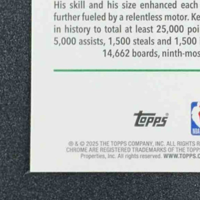 KEVIN GARNETT 2025-26 TOPPS CHROME #247 RAYWAVE YELLOW REFRACTOR 235/275 CELTICS