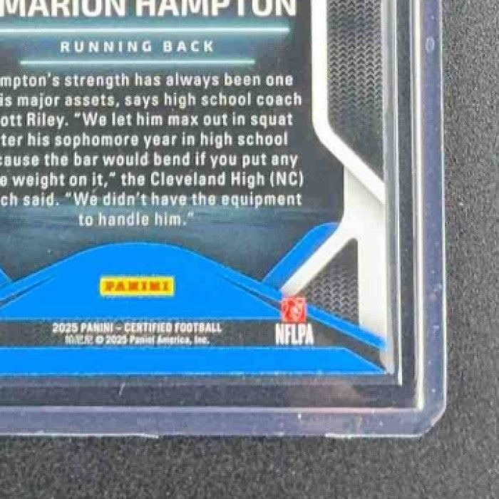 OMARION HAMPTON 2025 PANINI CERTIFIED #CRK-OHN ROOKIES RC CHARGERS