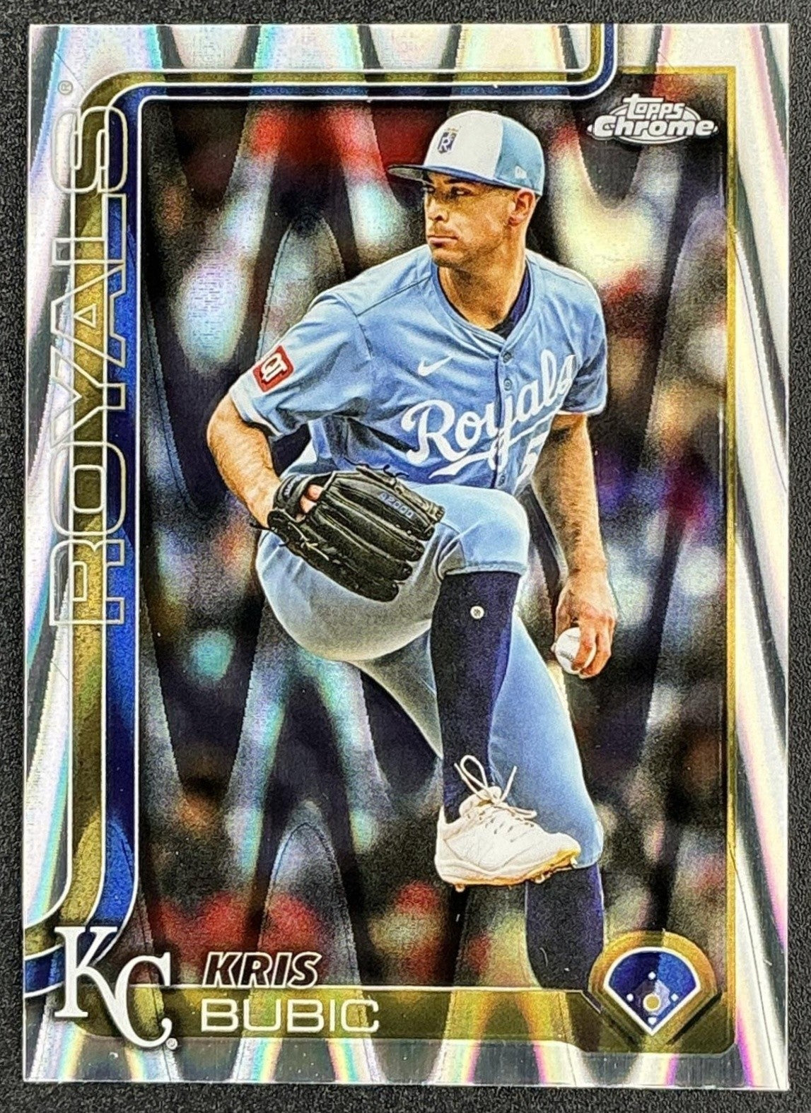 KRIS BUBIC 2025 TOPPS CHROME UPDATE #USC115 RAYWAVE REFRACTOR ROYALS