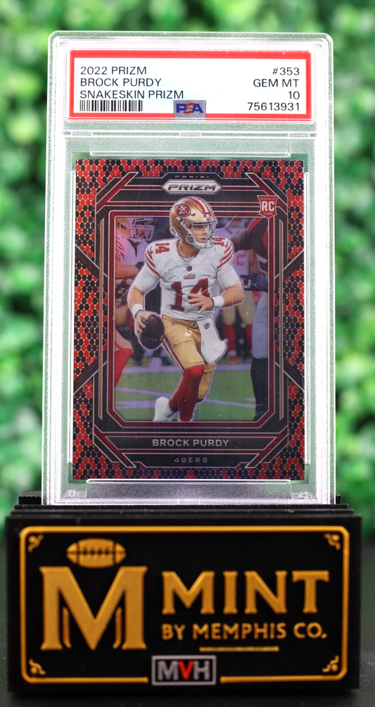 Brock Purdy 2022 Prizm Snakeskin Prizm RC SSP PSA 10 Gem Mint 49ers Case Hit