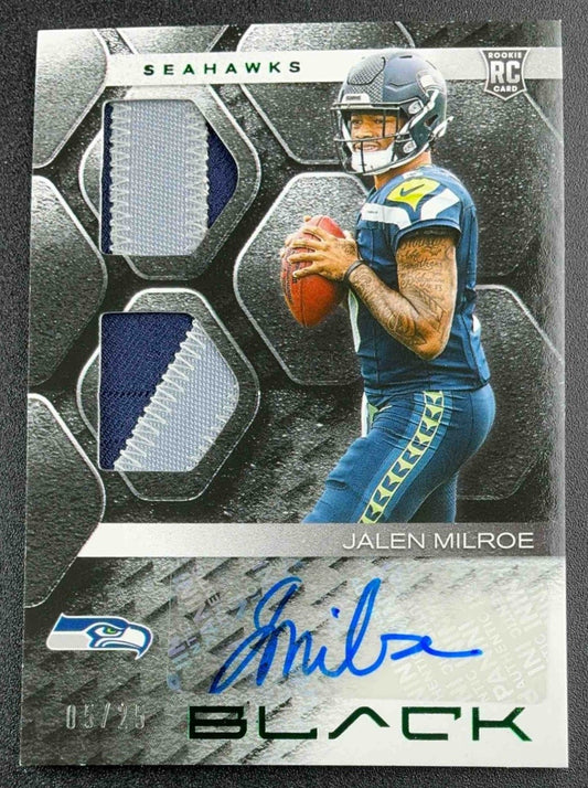 2025 Black Jalen Milroe Rookie Signature Materials Emerald /25 MEM RC Auto