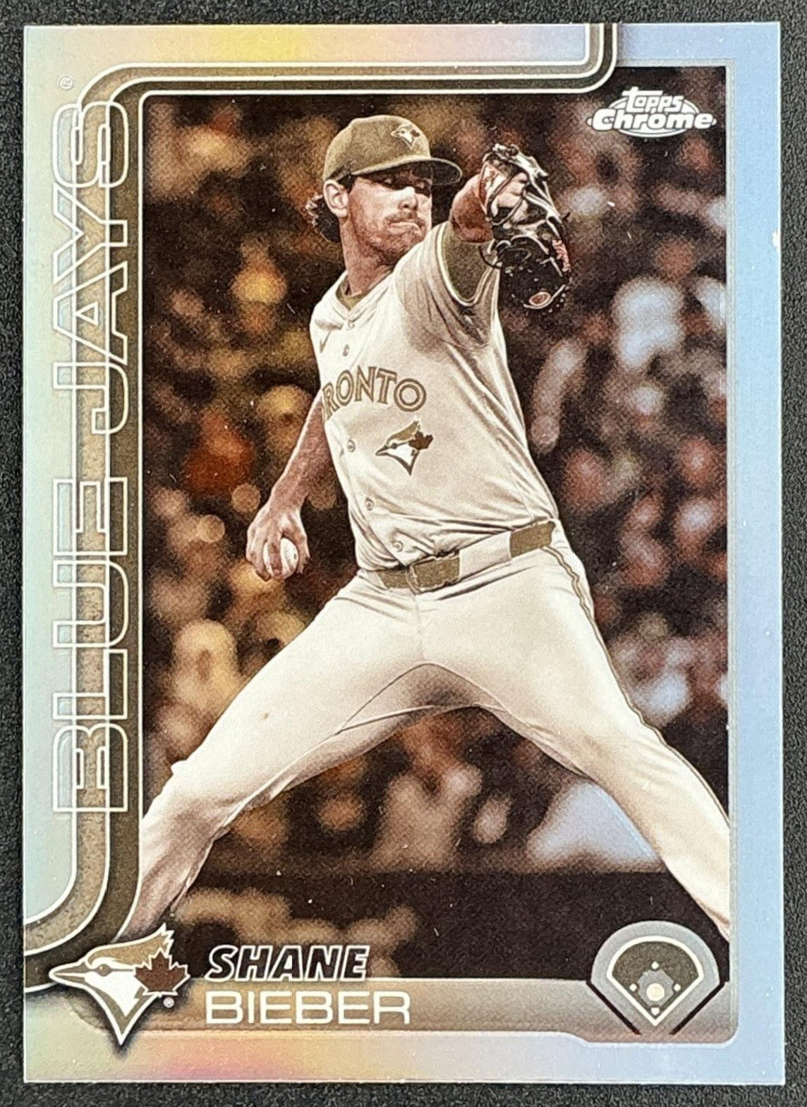 SHANE BIEBER 2025 TOPPS CHROME UPDATE #USC52 SEPIA REFRACTOR BLUE JAYS