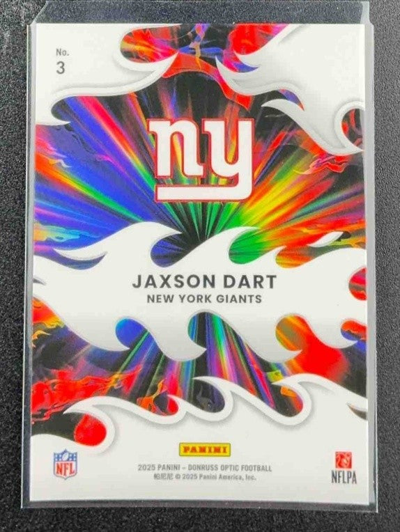 JAXSON DART 2025 PANINI DONRUSS OPTIC #3 LIGHT IT UP RC GIANTS