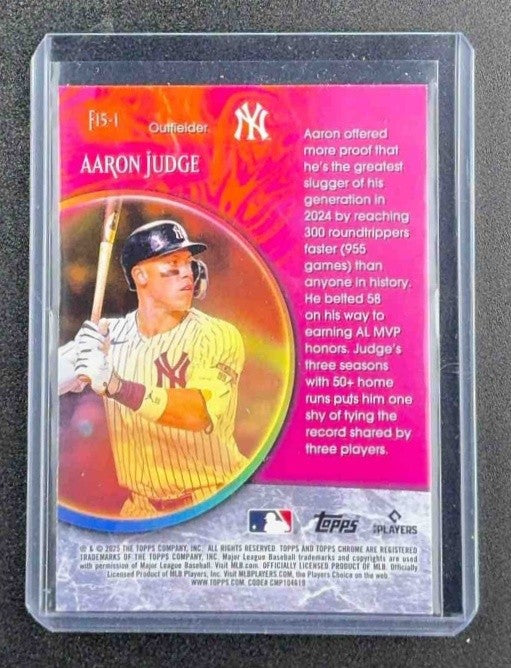 AARON JUDGE 2025 TOPPS CHROME #F15-1 FORTUNE 15 YANKEES