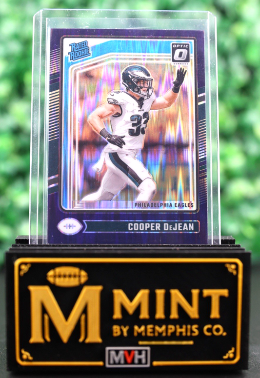 COOPER DEJEAN 2024 DONRUSS OPTIC  RATED ROOKIE #221 PURPLE SHOCK EAGLES