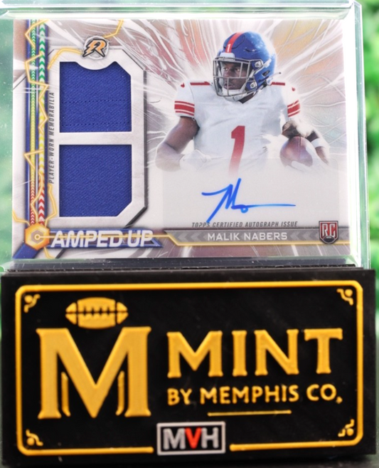 Malik Nabers 2024 Topps Resurgence RPA RC Amped Up Dual Patch Auto #AU-MN Giants
