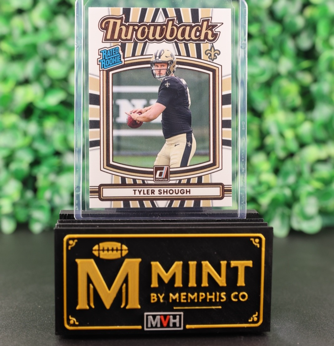 TYLER SHOUGH 2025 PANINI DONRUSS RATED ROOKIE THROWBACK RC #21 SAINTS