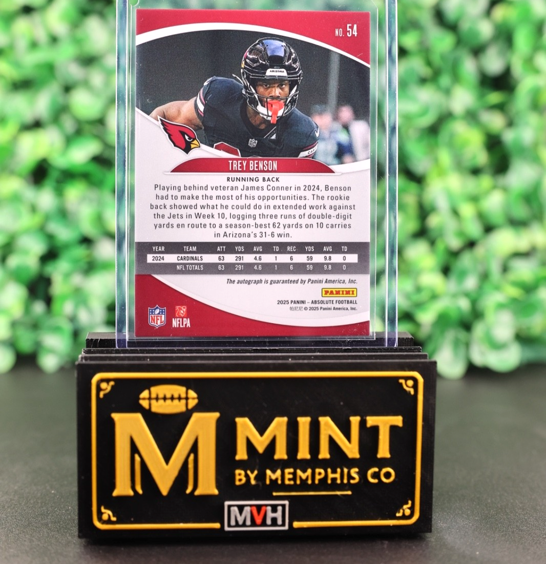TREY BENSON 2025 PANINI ABSOLUTE #54 AUTO ARIZONA CARDINALS
