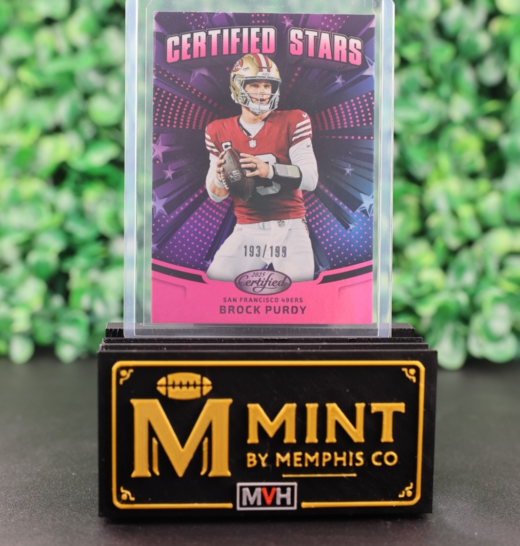 BROCK PURDY 2025 PANINI CERTIFIED - CERTIFIED STARS #CST-BPY MIRROR PINK /199