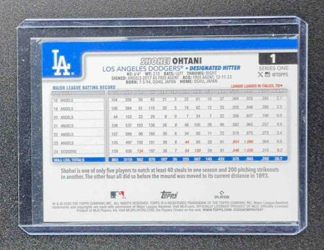 SHOHEI OHTANI 2025 TOPPS #1 DODGERS