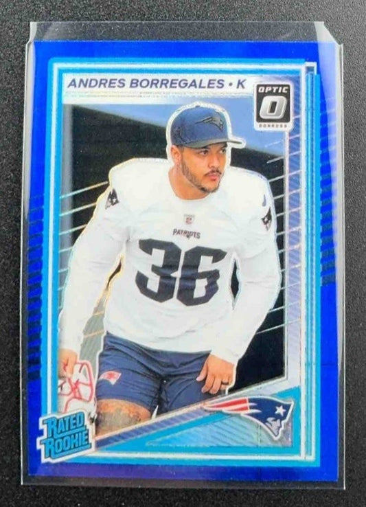 2025 Panini Donruss Optic Andres Borregales #287 Rated Rookie Blue Hyper Prizm