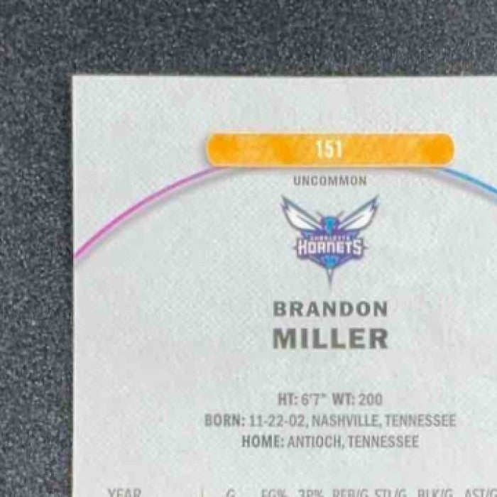 BRANDON MILLER 2025-26 TOPPS FINEST #151 UNCOMMON BLUE REFRACTOR 30/150 HORNETS