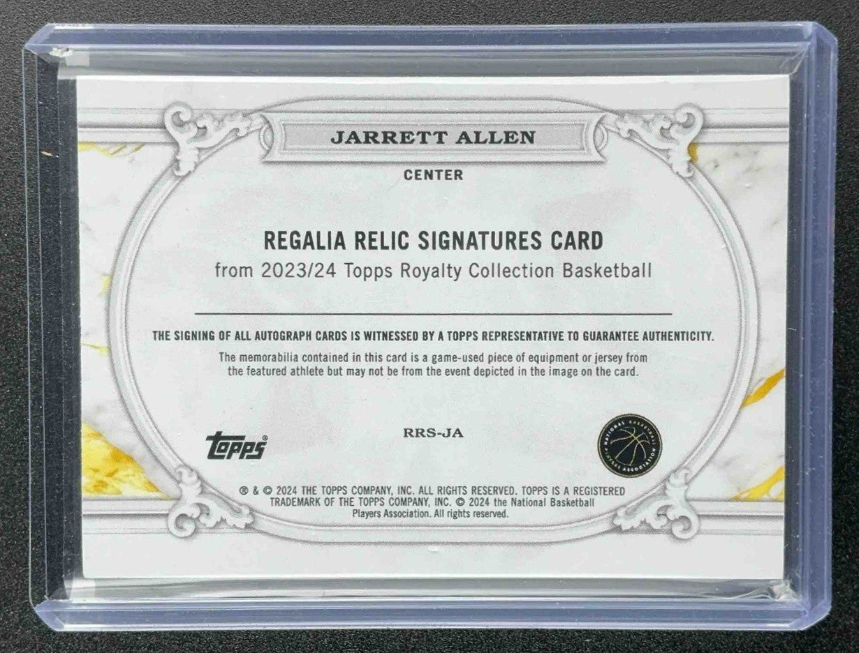 2023 Topps Royalty Collection Jarrett Allen #RRS-JA Regalia Relic /25 Auto