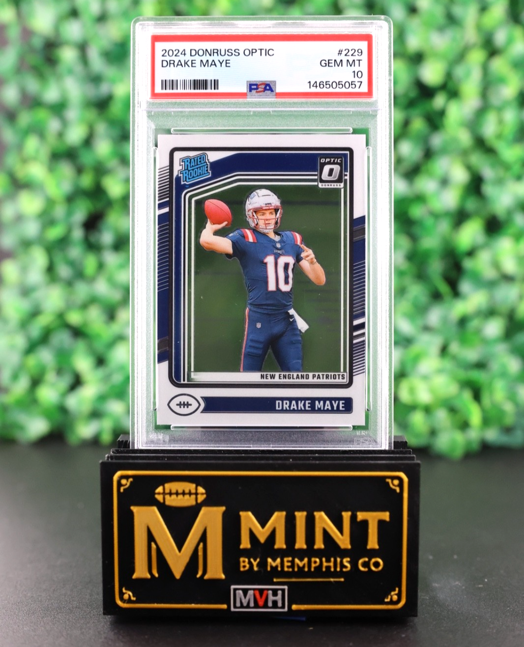DRAKE MAYE 2024 PANINI DONRUSS OPTIC RATED ROOKIE #229 RC PSA 10 PATRIOTS