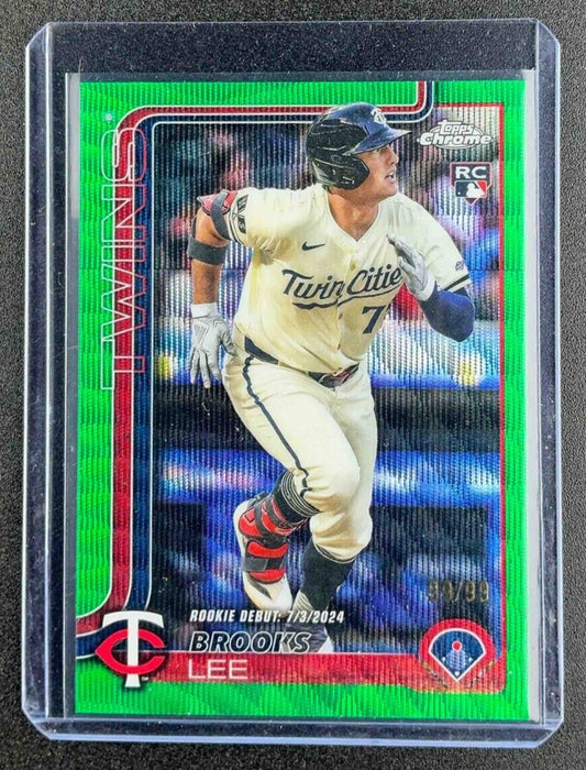 BROOKS LEE 2025 TOPPS CHROME UPDATE #USC6 GREEN WAVE REFRACTOR 9/99 RC TWINS